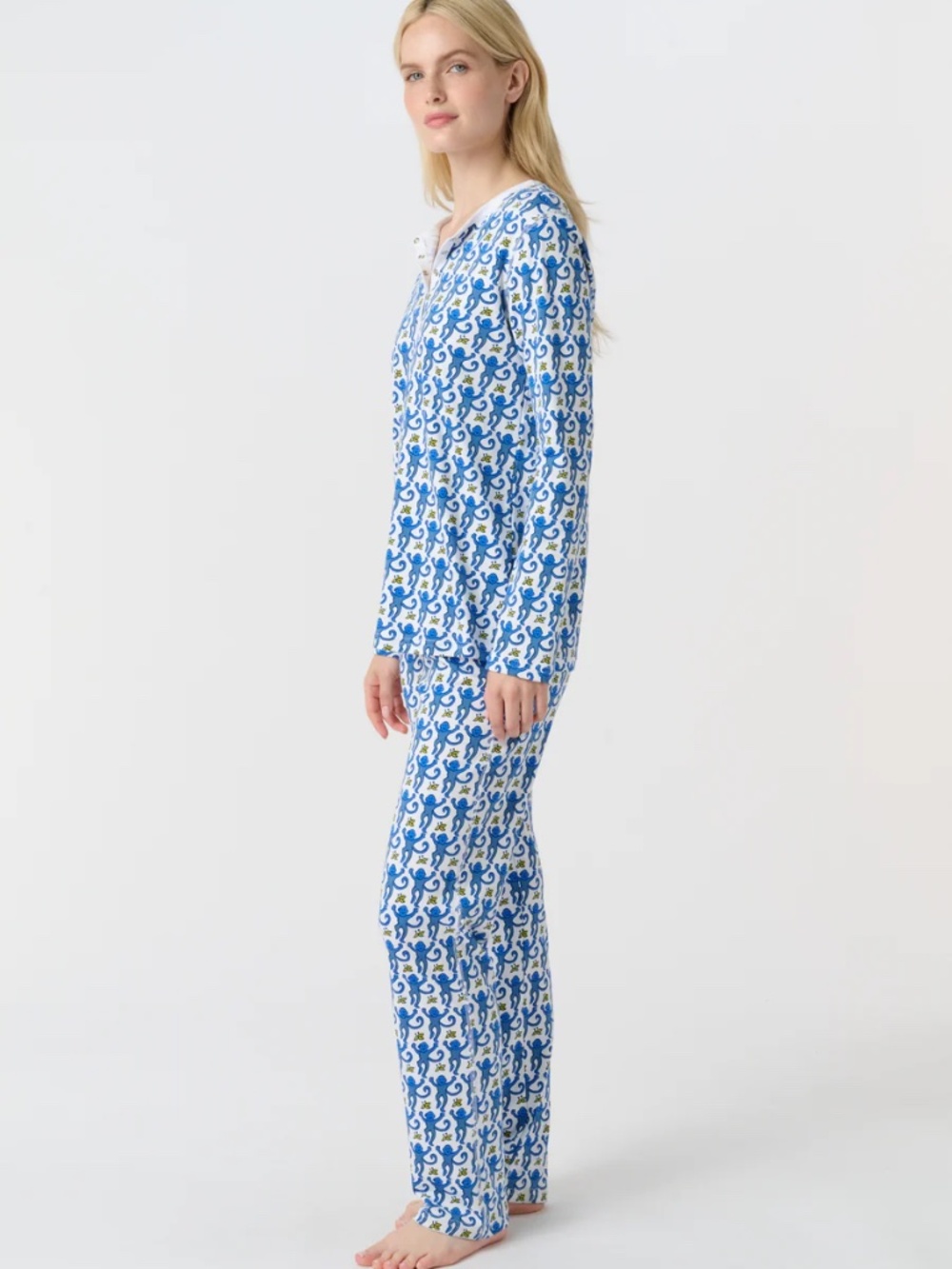 Roller Rabbit Blue Monkey Pajama Set - Picture 3 of 10